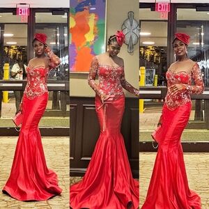 Elegant Red Evening Gown